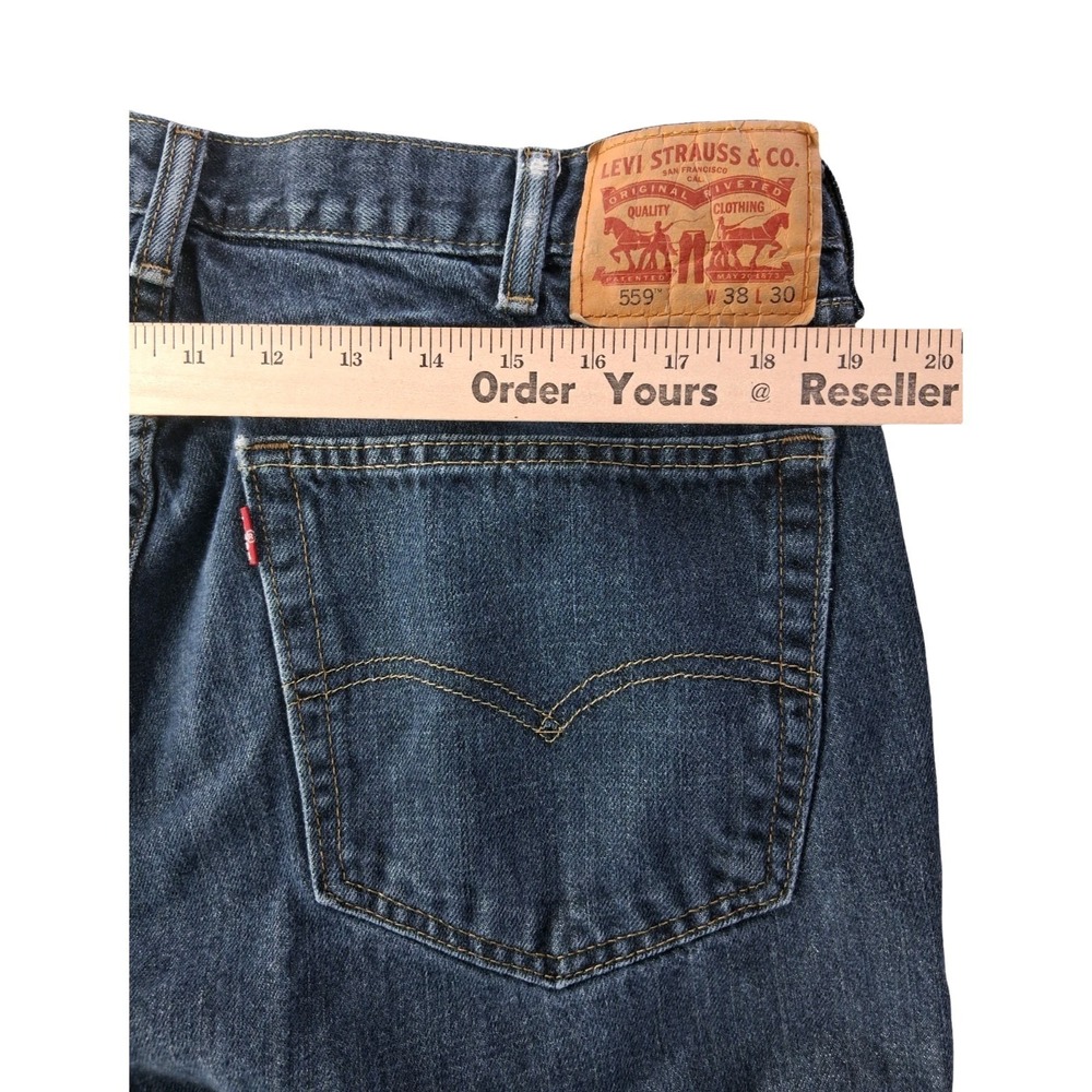Levis 559 Vtg Jeans Mens 38x30 Blue Relaxed Straight Leg Denim Pants Medium Wash - Picture 10 of 10
